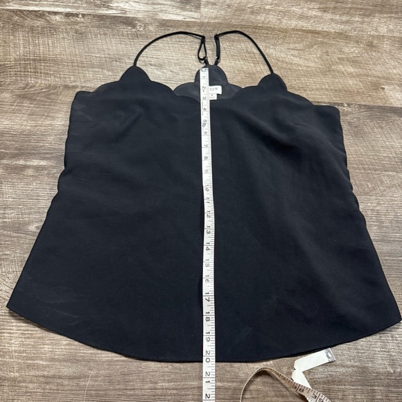 JCREW Black Scallop Trim Tank Top Size 8 - Picture 5 of 7